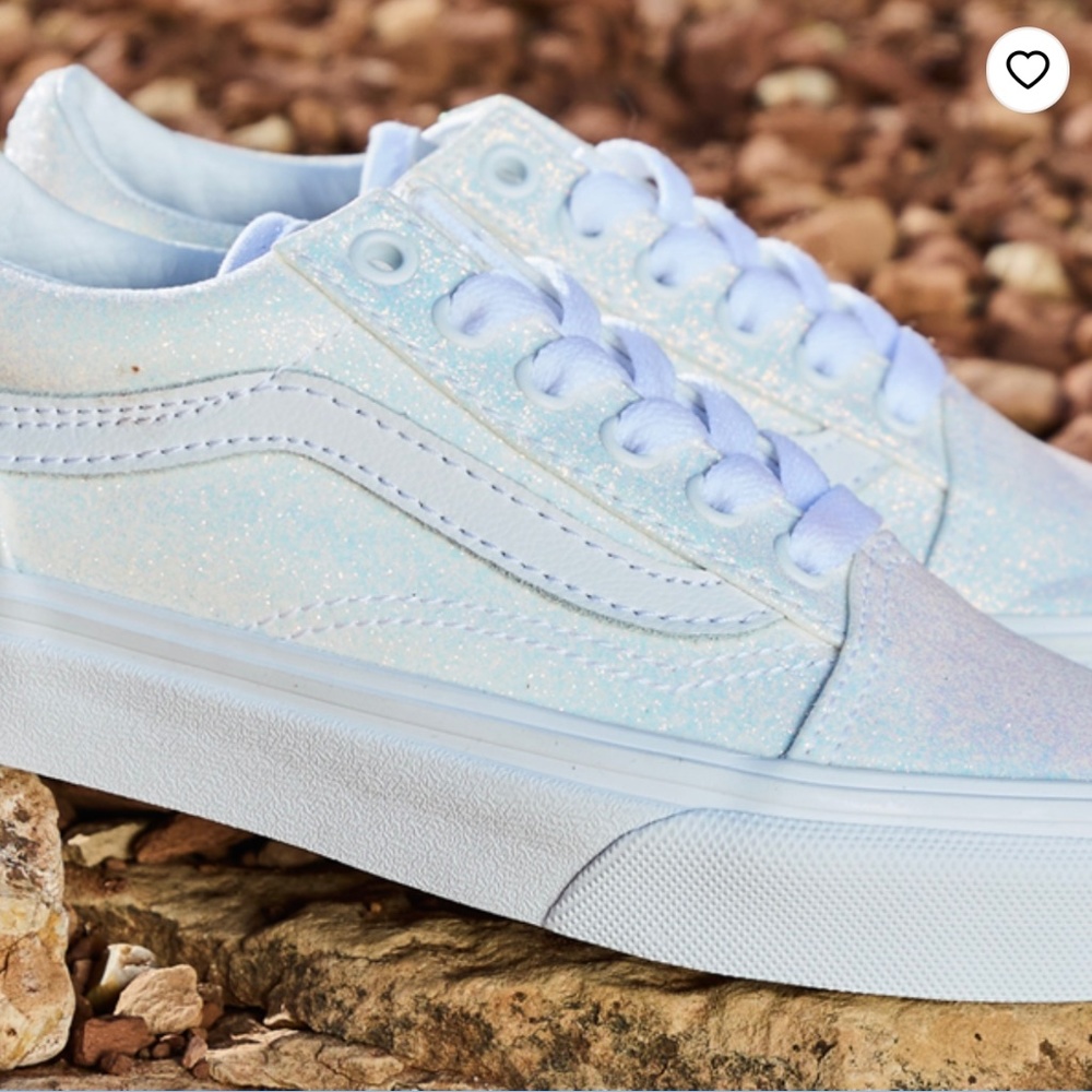 White glitter vans